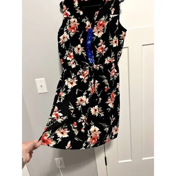 NICOLE MILLER WOMEN'S DRESS, SLEEVELESS, KNEE-LENGTH, NWT, DRAWSTRING WAIST, LG - Picture 8 of 11